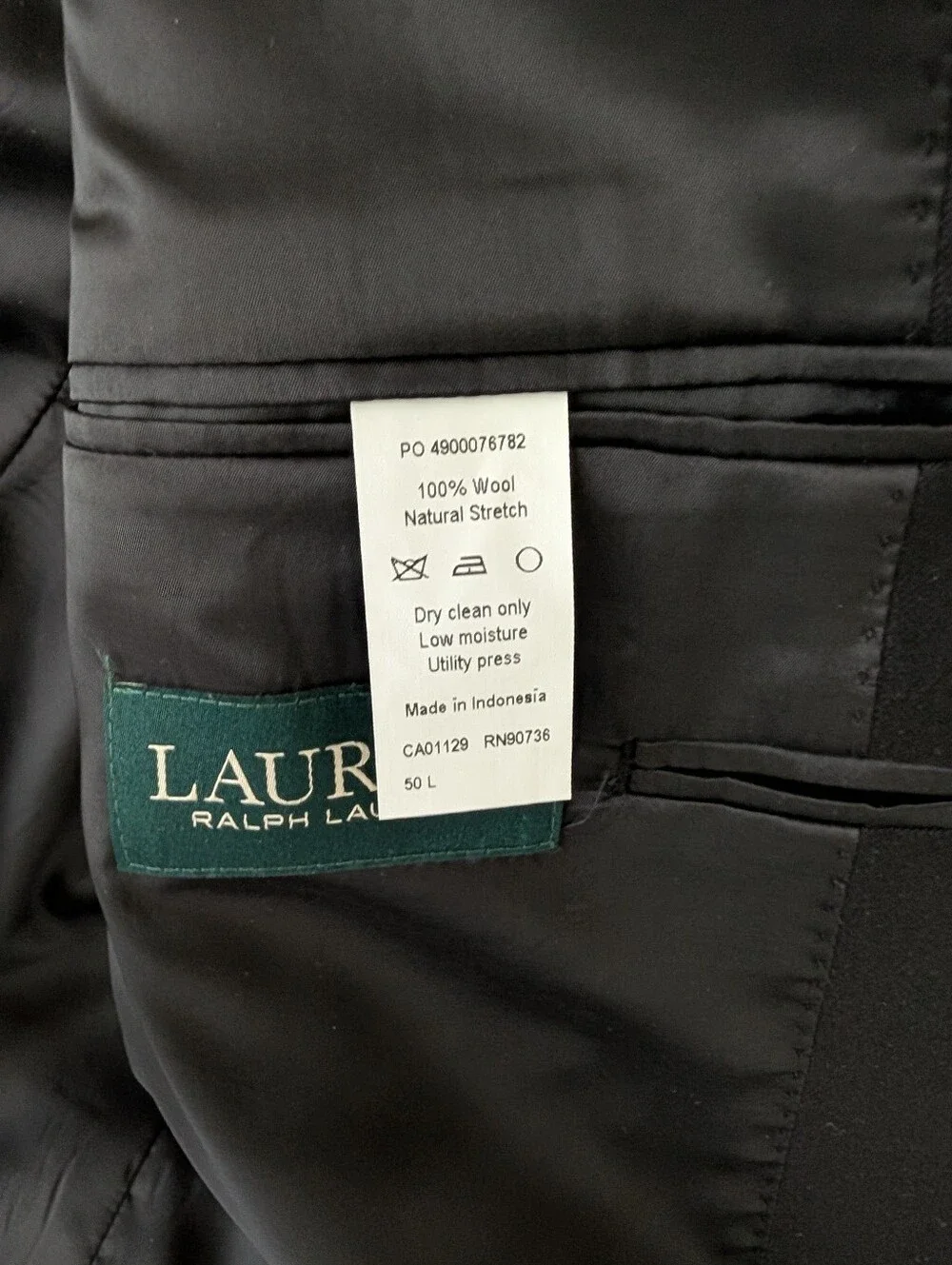 Lauren Ralph Lauren Black Men's Two-Button Sport Coat Blazer 50L Lewis Ultraflex